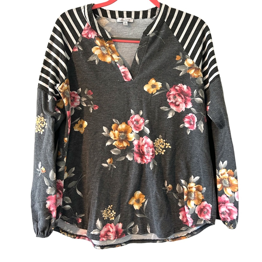 Floral and striped top